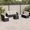vidaXL 8 Piece Garden Sofa Set with Cushions Black Poly Rattan