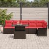 vidaXL Garden Sofa Set with Cushion 7 pcs Brown Poly rattan