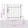 vidaXL Fence Gate Single Door with Arched Top Steel 1x1 m Black