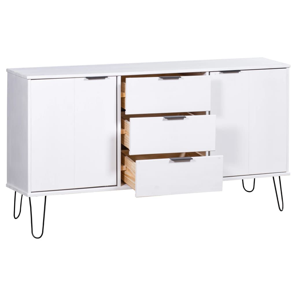 vidaXL Sideboard New York White Solid Pine Wood