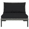 vidaXL 7 Piece Garden Lounge Set with Cushions Poly Rattan Dark Grey