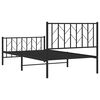 vidaXL Metal Bed Frame without Mattress with Footboard Black 100x200cm