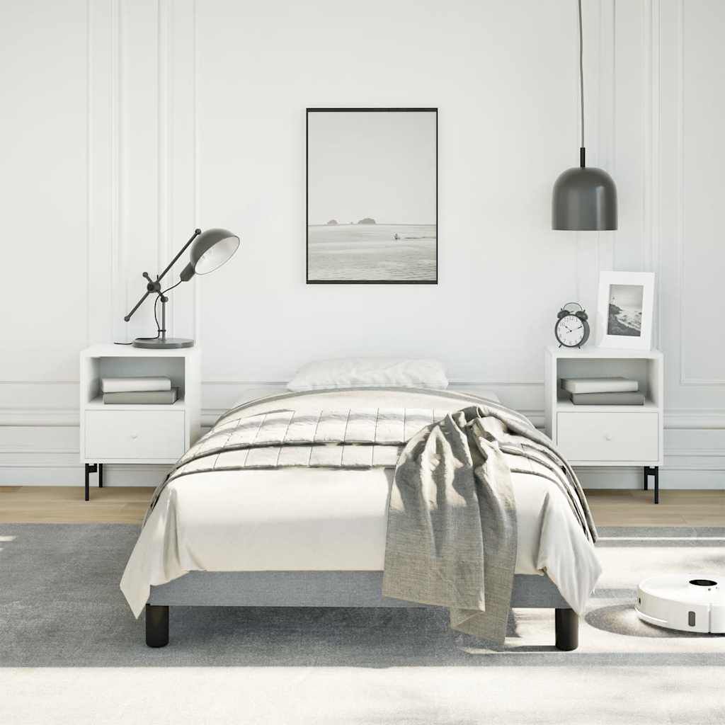 vidaXL Bed Frame without Mattress Light Grey 100x203 cm Twin XL Fabric