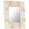 vidaXL Mirror White 50x50 cm Solid Mango Wood