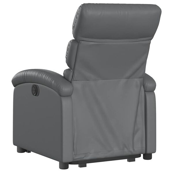 vidaXL Electric Stand up Recliner Chair Grey Faux Leather