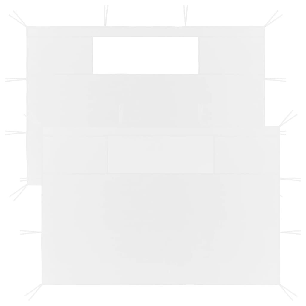 vidaXL Gazebo Sidewalls with Windows 2 pcs White