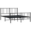 vidaXL Metal Bed Frame without Mattress with Footboard Black 135x190cm