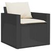 vidaXL 4 Piece Garden Sofa Set with Cushions Black Poly Rattan