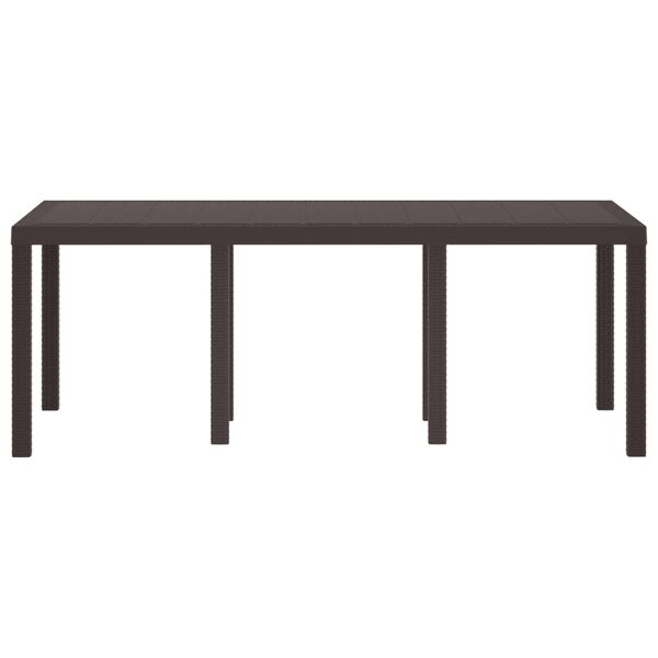 vidaXL Garden Table Brown 200 x 100 x 73 cm Poly Rattan