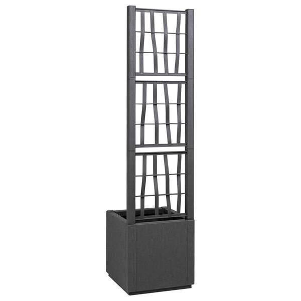 vidaXL Dark Grey Garden Planter with Trellis - 36x36x140 cm