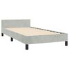 vidaXL Bed Frame without Mattress Light Grey 100x190 cm Velvet