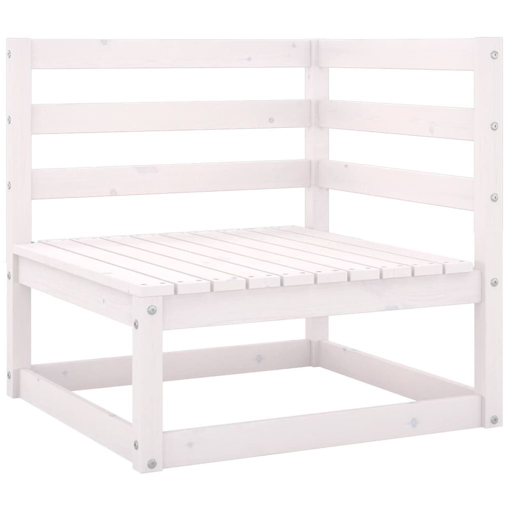 vidaXL Garden 2-Seater Sofa with Cushions White Solid Pinewood