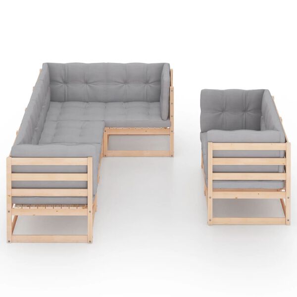 vidaXL 7 Piece Garden Lounge Set with Cushions Solid Pinewood