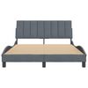 vidaXL Bed Frame without Mattress "Hanko" Dark Grey 137x190 cm Double Velvet