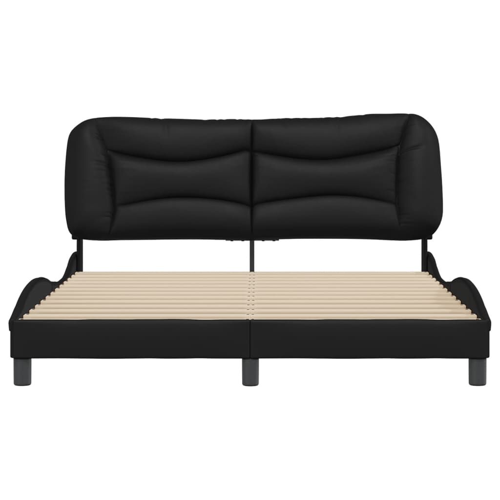 vidaXL Bed Frame without Mattress Black 152x203 cm Queen Faux Leather