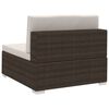 vidaXL 4 Piece Garden Sofa Set with Cushions Poly Rattan Brown
