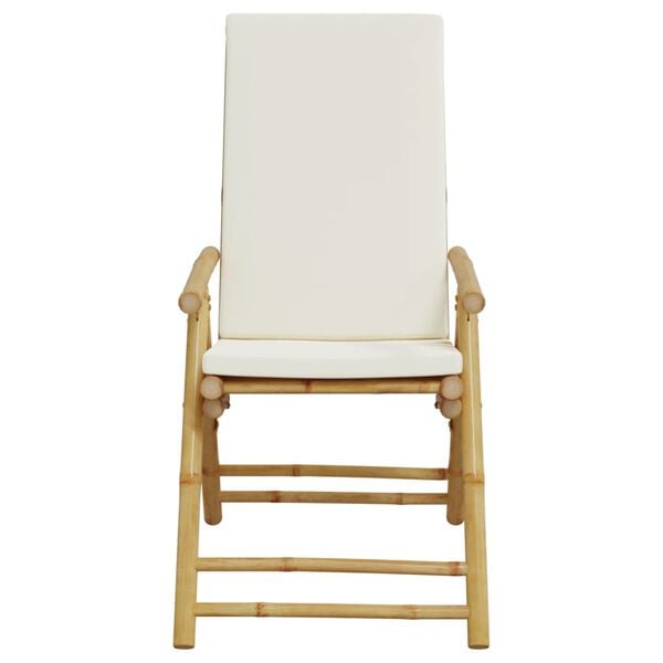 vidaXL Folding Garden Reclining Chairs 2 pcs with Cushions Bamboo