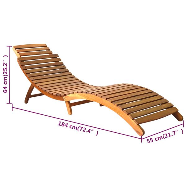 vidaXL Sun Loungers 2 pcs with Cushions Solid Acacia Wood