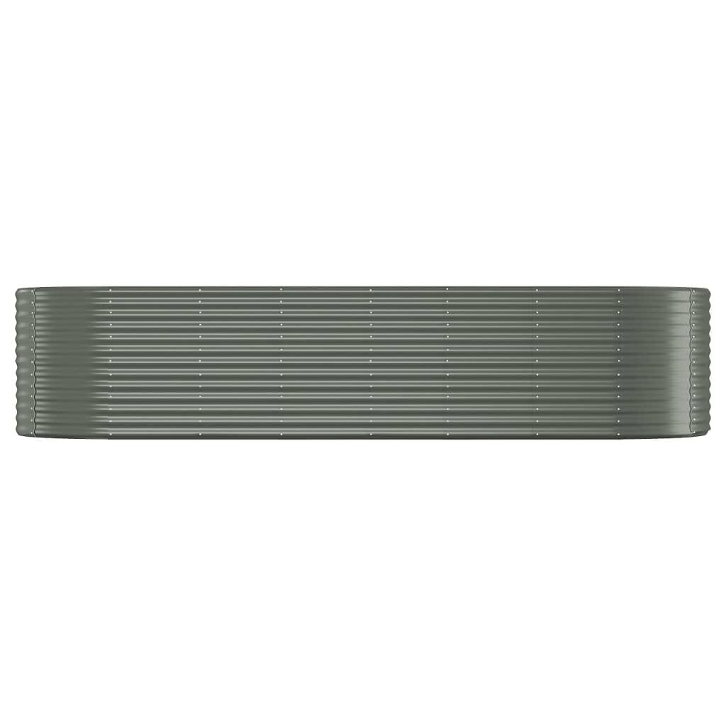 vidaXL Garden Raised Bed Powder-coated Steel 322x100x68 cm Grey
