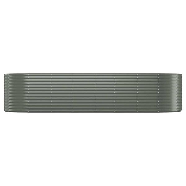 vidaXL Garden Raised Bed Powder-coated Steel 322x100x68 cm Grey
