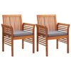 vidaXL 3 Piece Outdoor Dining Set with Cushions Solid Wood Acacia