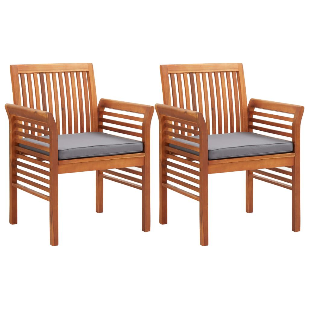 vidaXL 3 Piece Outdoor Dining Set with Cushions Solid Wood Acacia