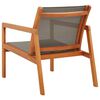 vidaXL Garden Lounge Chair Grey Solid Eucalyptus Wood and Textilene