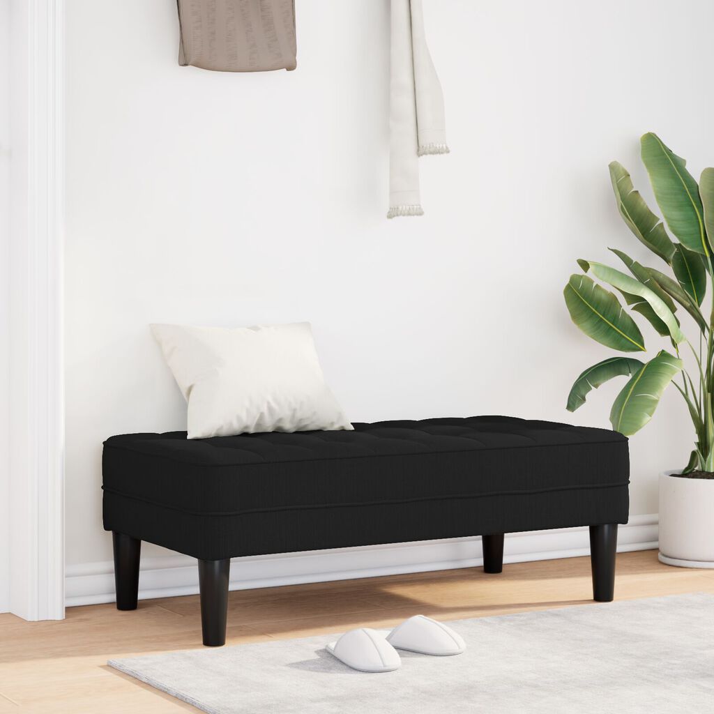 vidaXL Bench Black 113x57x39 cm Fabric