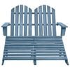 vidaXL 2-Seater Garden Adirondack Chair&Ottoman Fir Wood Blue