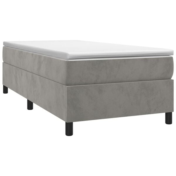 vidaXL Bed Frame without Mattress Light Grey Twin Velvet (US Only)