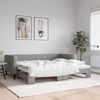 vidaXL Daybed with Trundle without Mattress Light Grey 100x190 cm