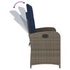 vidaXL Reclining Garden Bench with Cushions Grey Poly Rattan