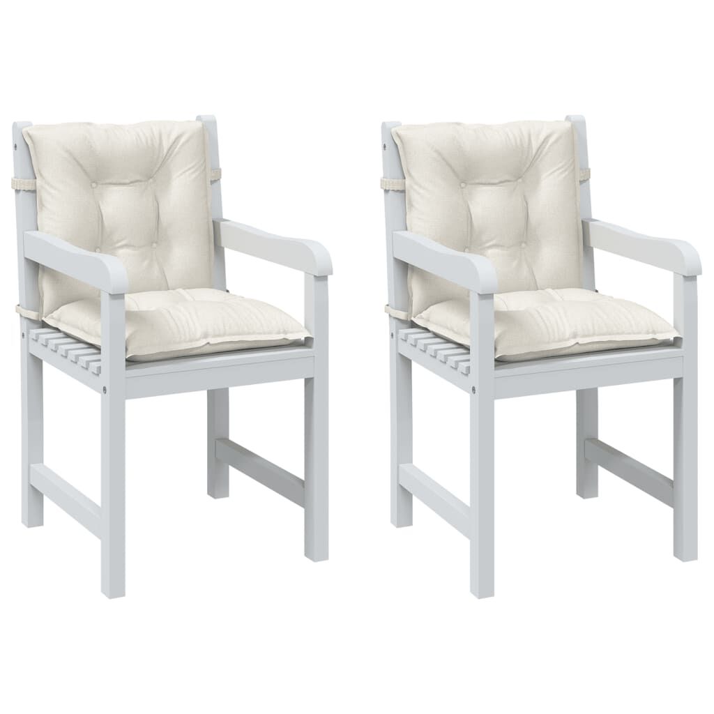 vidaXL Lowback Chair Cushions 2 pcs Melange Cream 100x50x7 cm Fabric