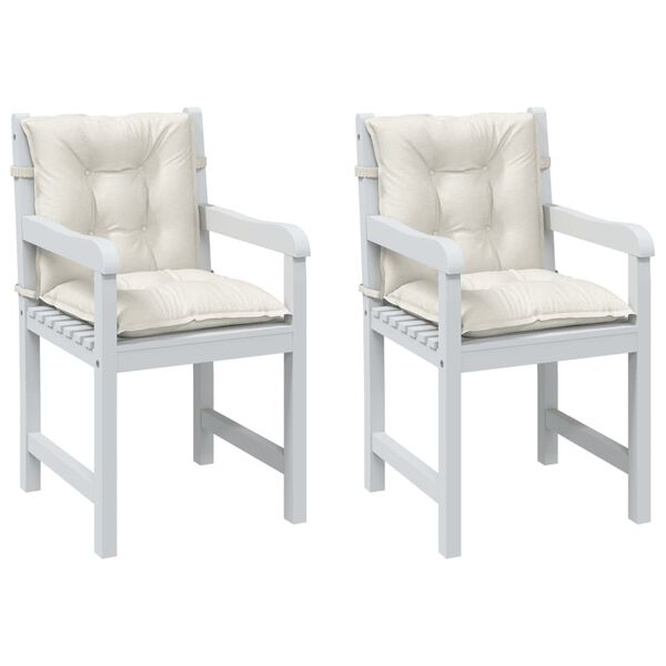 vidaXL Lowback Chair Cushions 2 pcs Melange Cream 100x50x7 cm Fabric