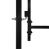vidaXL Fence Gate Double Door with Spike Top Steel 299.5x224.5 cm Black