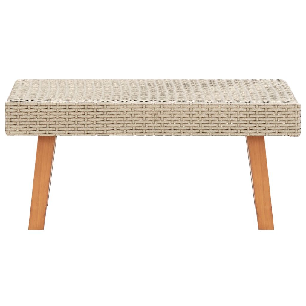 vidaXL Garden Coffee Table Poly Rattan Beige