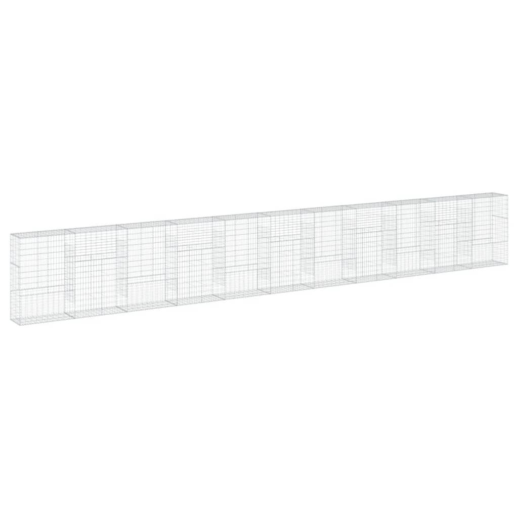 vidaXL Gabion Basket with Cover 1100x50x150 cm Galvanised Iron