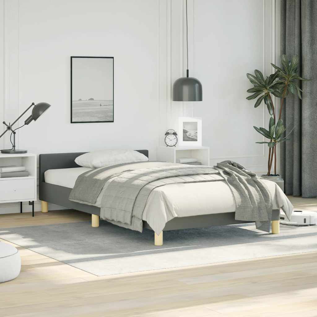 vidaXL Bed Frame without Mattress Dark Grey Twin Fabric