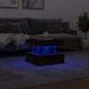vidaXL Coffee Table with LED Lights Smoked Oak 50x50x40 cm