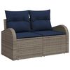 vidaXL Garden Sofa Set 7 pcs Grey Poly rattan