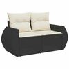 vidaXL 5 Piece Garden Sofa Set with Cushions Black Poly Rattan