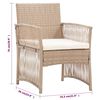 vidaXL 4 Piece Garden Lounge Set with Cushions Poly Rattan Beige