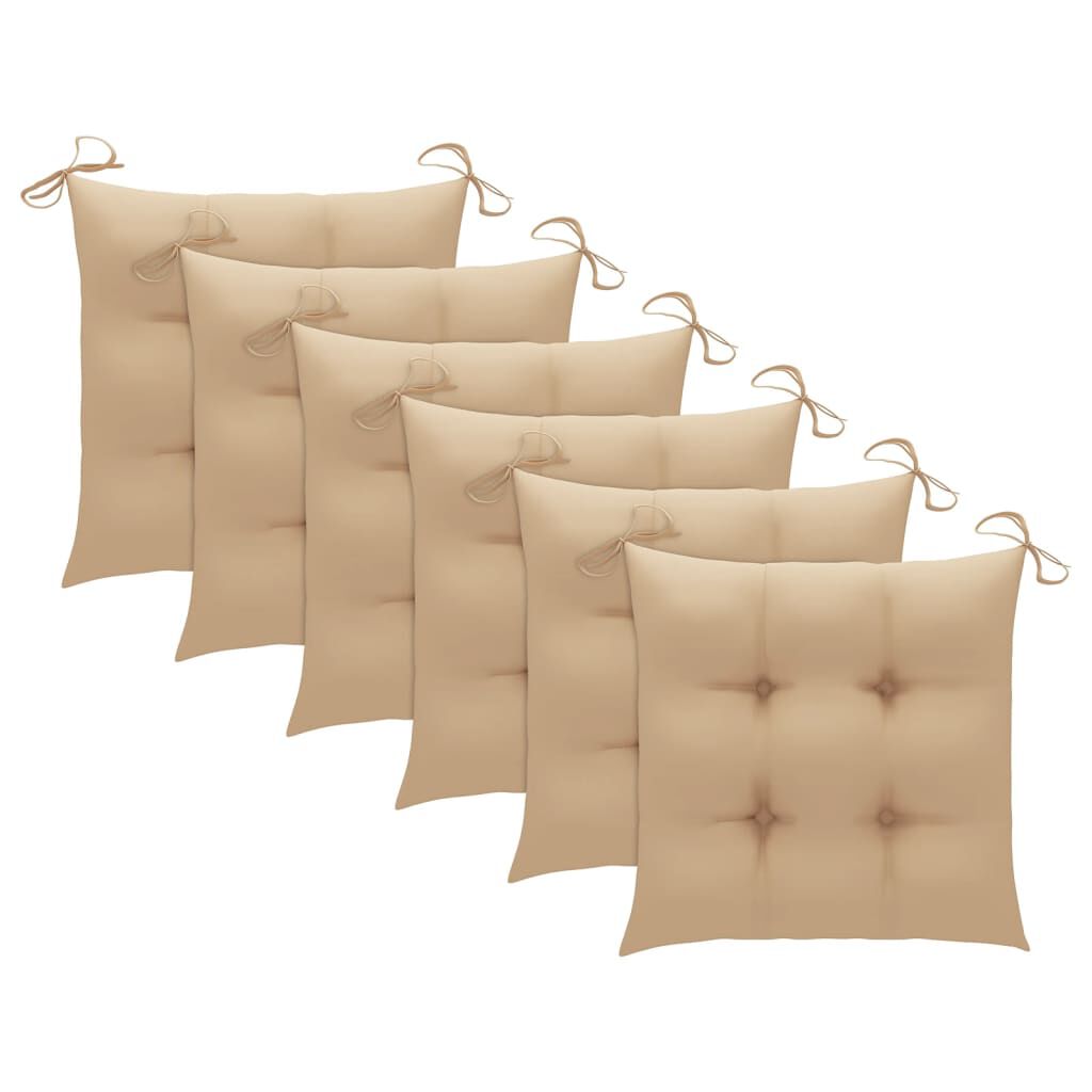 vidaXL Garden Chairs with Cushions 6 pcs Solid Acacia Wood Grey