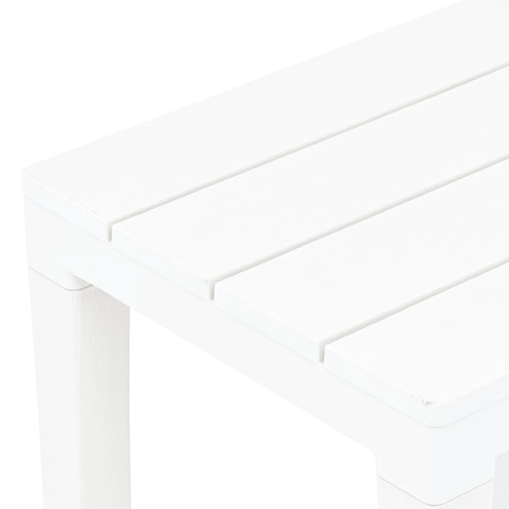 vidaXL Garden Benches 2 pcs White Plastic