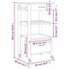 vidaXL Kitchen Trolley MONZA 48x40x90 cm Solid Wood Pine