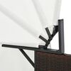 vidaXL 2-Person Sun Lounger with Canopy Poly Rattan Brown