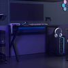 vidaXL Gaming Desk with K Shape Legs Black 110x60x75 cm