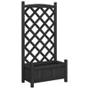vidaXL Planter with Trellis Black 55x29.5x110 cm Solid Wood Fir