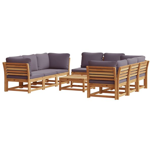 vidaXL 9 Piece Garden Lounge Set with Cushions Solid Wood Acacia