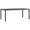 vidaXL 7 Piece Garden Bistro Set with Cushions Brown Poly Rattan